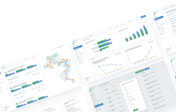 Пользовательский интерфейс cистем мониторинга работ и мероприятий в рамках национального проекта Оздоровление Волги